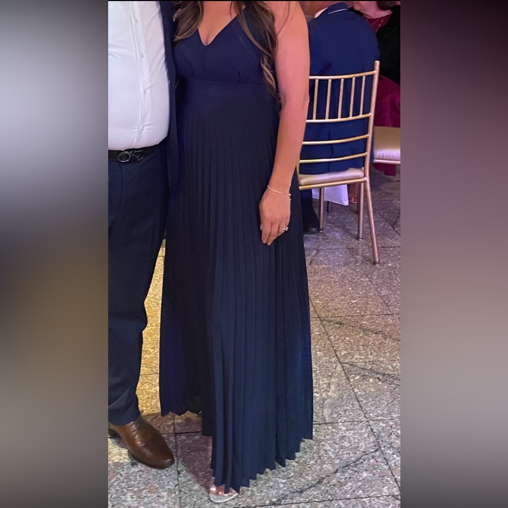 Navy Blue Women's Pleated Dress size M